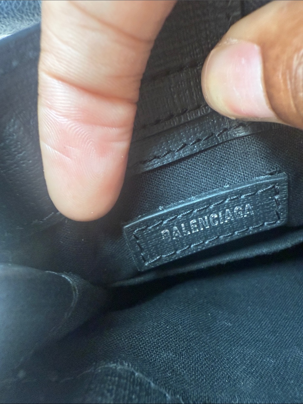 Balenciaga Black Leather Interior Logo Tag